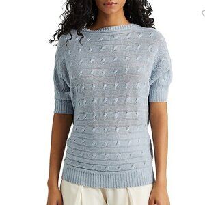 Lauren Ralph Lauren Women's Linen Cable-Knit Sweater - XL